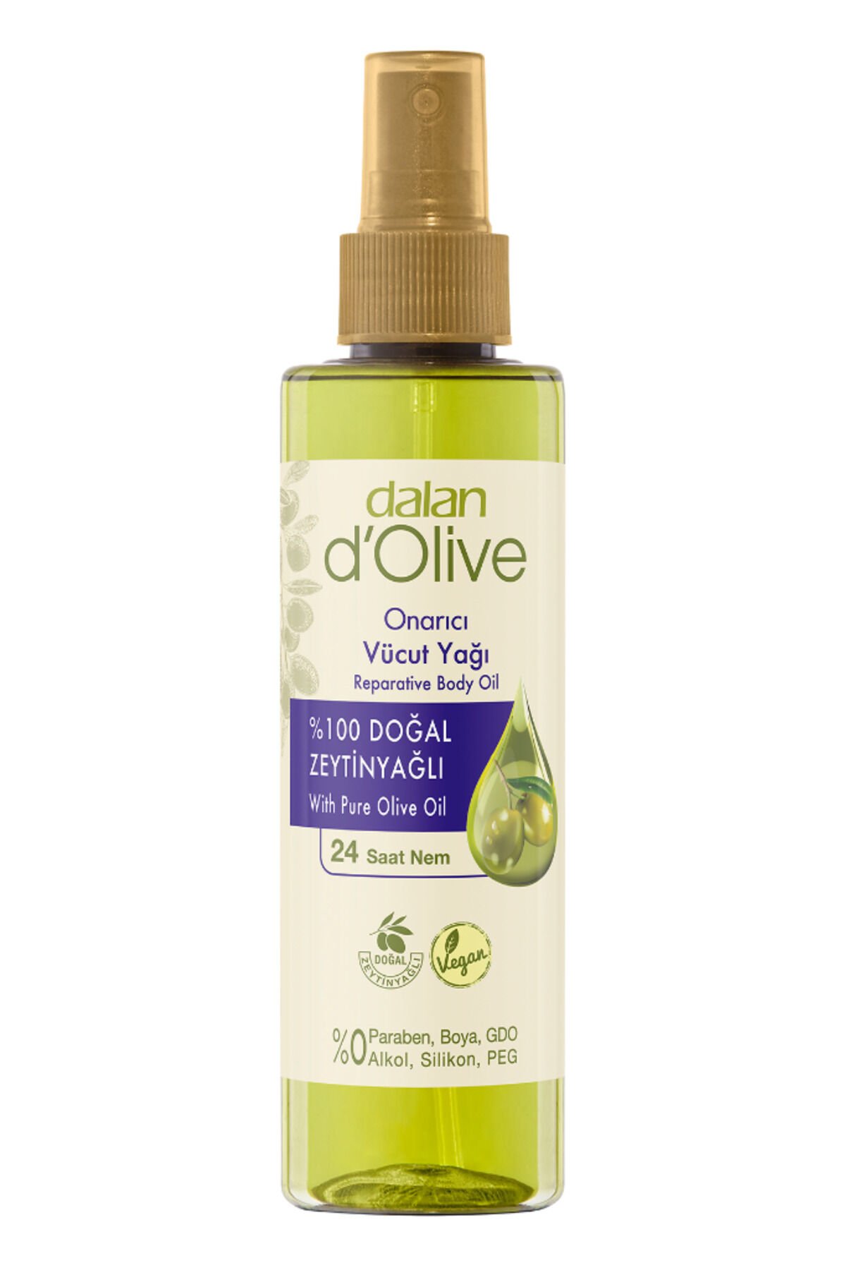 D'olive %100 Zeytinyağlı Onarıcı Vücut Yağı 200 ml