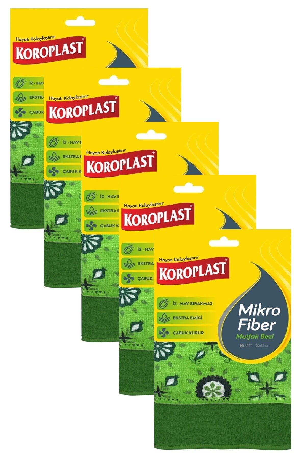 Mikro Fiber Mutfak Bezi 2 Li 30 x 30 Cm x 5 Paket