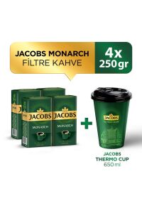 Jacobs Monarch Filtre Kahve 250 gr x 4 Adet + Jacobs Thermo Cup 650 ml