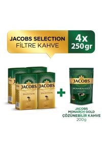 Jacobs Selection Filtre Kahve 250 gr x 4 Adet + Jacobs Gold Çözünebilir Kahve 200 gr