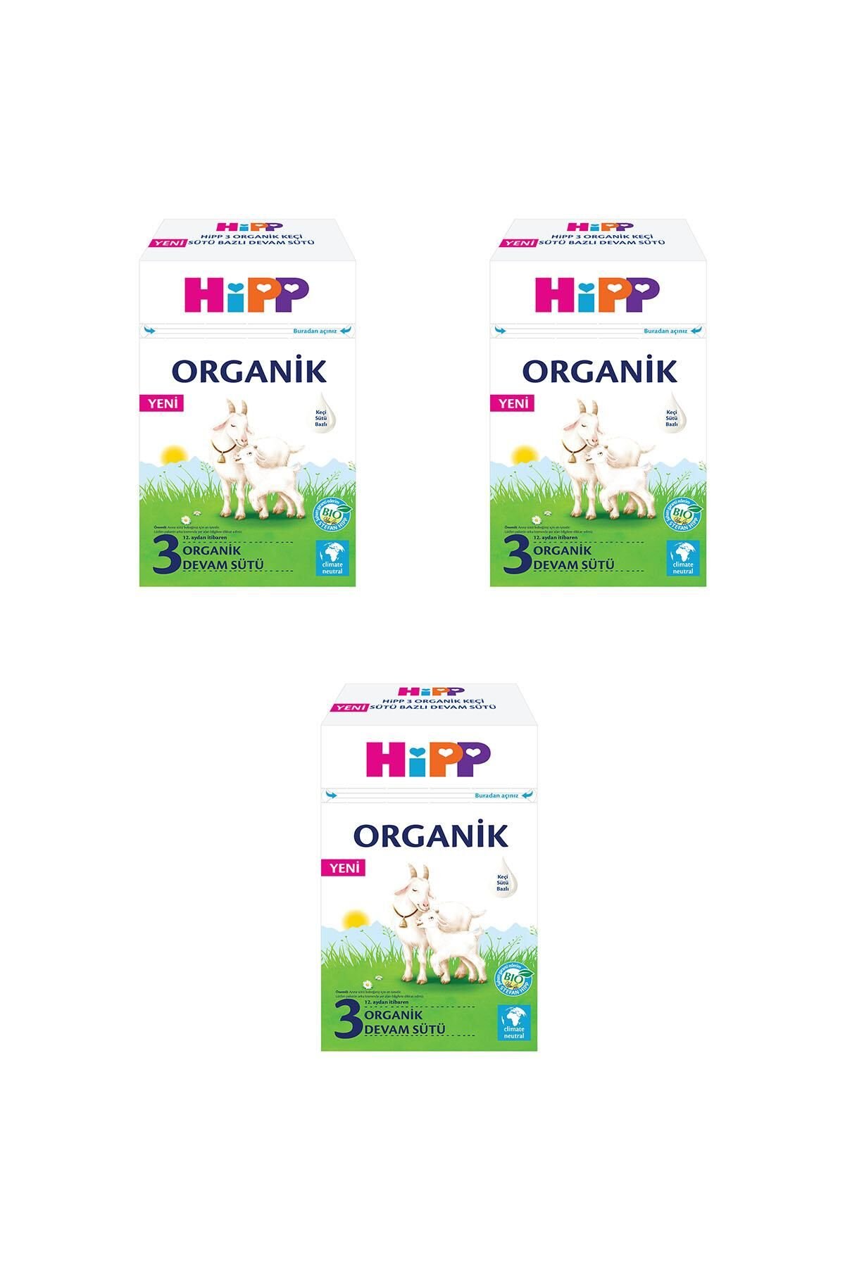 HiPP 3 Organik Keçi Sütü Bazlı Bebek Sütü 400 gr x 3 Adet