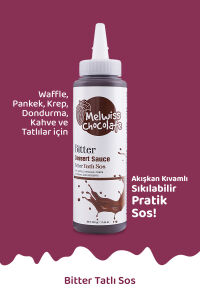 Melwiss Chocolate Bitter Tatlı Sos 330 g - Waffle & Krep & Pankek Sosu x 4 Adet