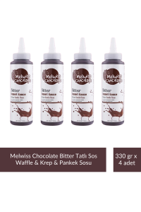 Melwiss Chocolate Bitter Tatlı Sos 330 g - Waffle & Krep & Pankek Sosu x 4 Adet