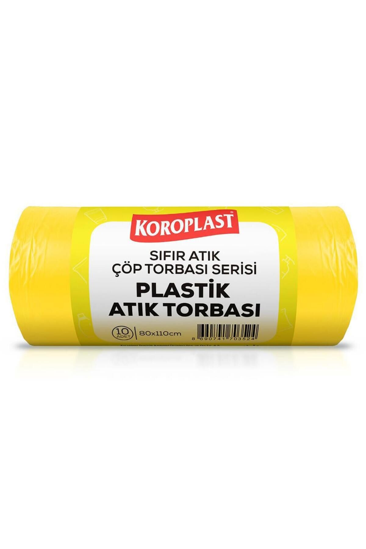 Plastik Atık Torbası 80 x 110 cm Sarı - 10 Adet