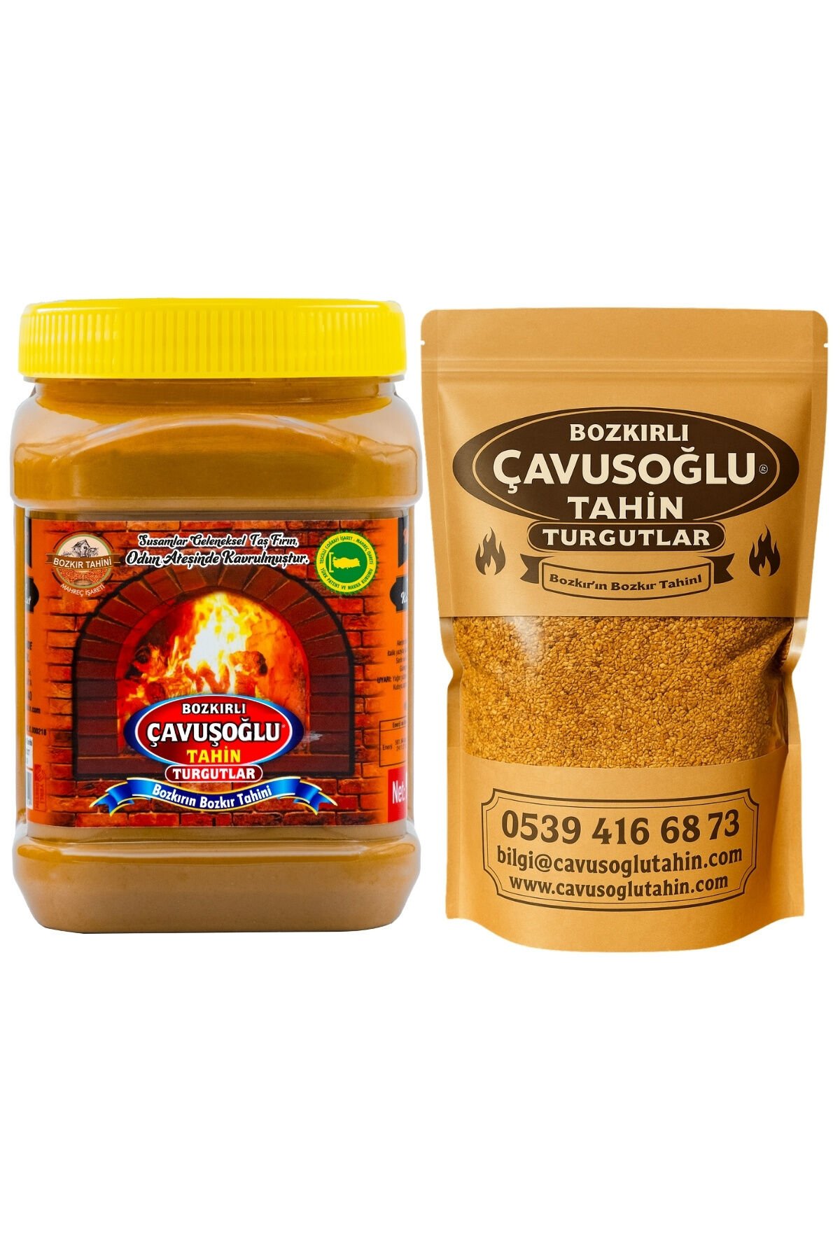Odun Ateşinde Kavrulmuş Kepekli Bozkır Tahini 930g + Odun Ateşinde Kavrulmuş Susam 1000g