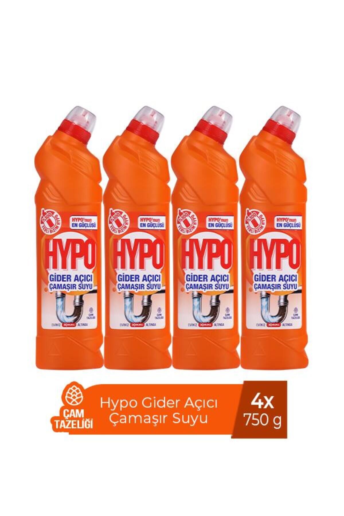 HYPO GİDER AÇICI ÇAMAŞIR SUYU ÇAM TAZELİĞİ 750 GR x 4 ADET