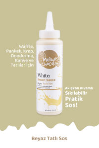 Melwiss Chocolate Beyaz Tatlı Sos 330gr - Waffle & Krep & Pankek Sosu x 4 Adet