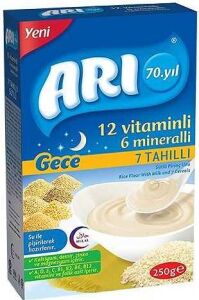 Arı Mama Gece 250 Gr x 12li Paket 7 Tahıllı Sütlü Pirinç Unu_TY