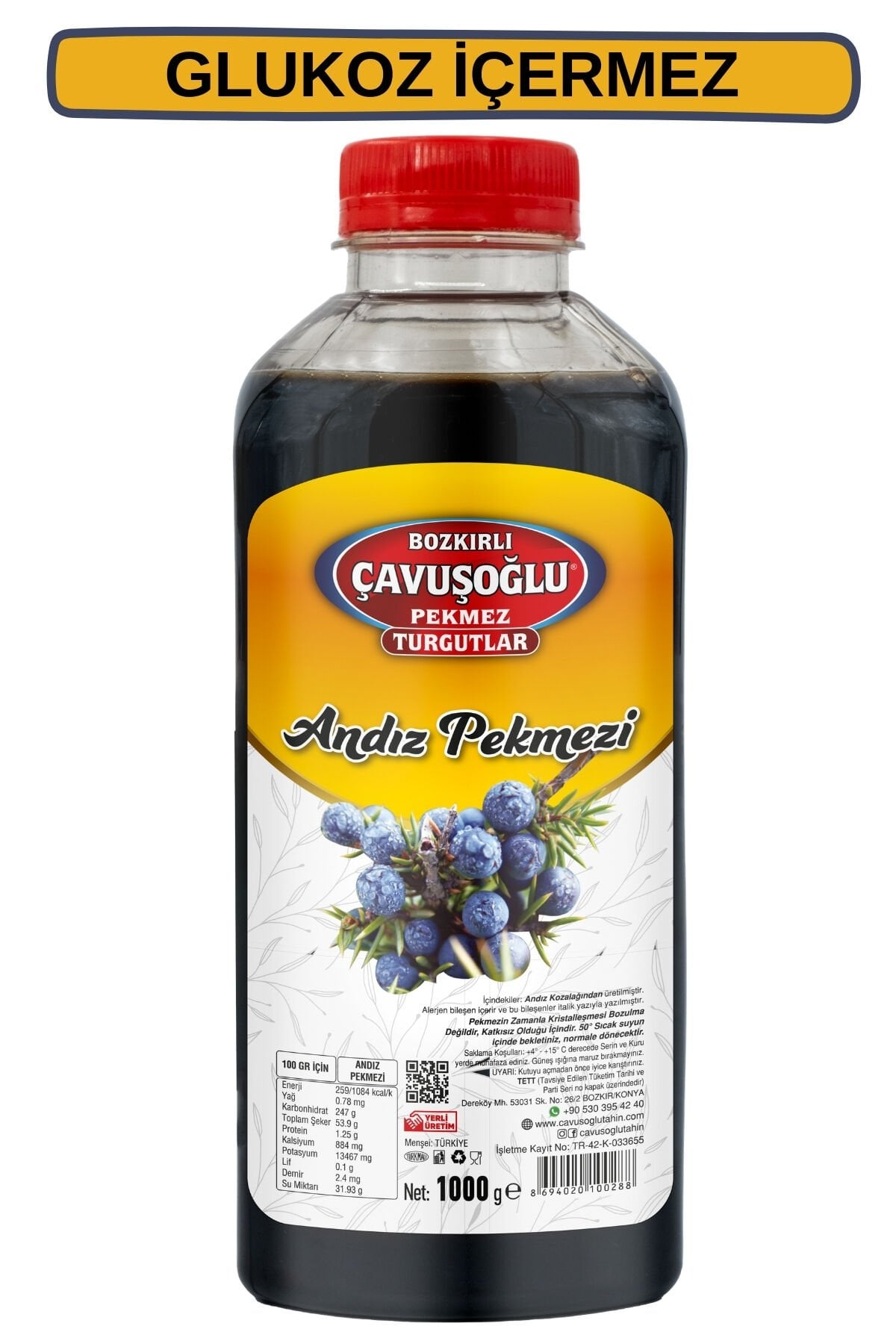 Çavuşoğlu Andız Pekmezi 1000g Glukoz Fruktoz İçermez