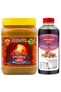 Odun Ateşinde Kepekli Bozkır Tahini 930g + Kozalak Pekmezi 1000g