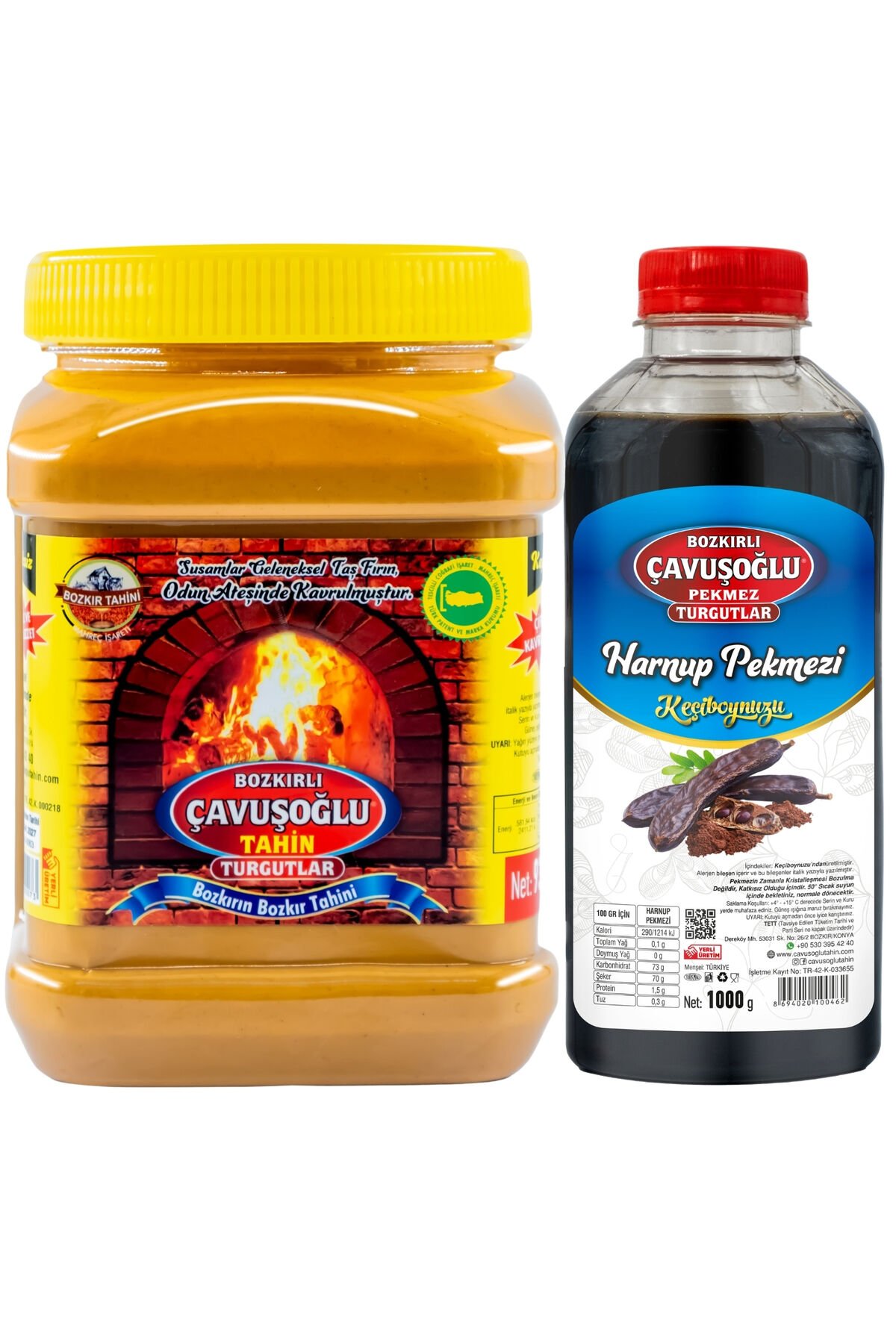 Çavuşoğlu Tahin Kepeksiz 930 gr + Çavuşoğlu Keçiboynuzu Pekmezi 1000 gr