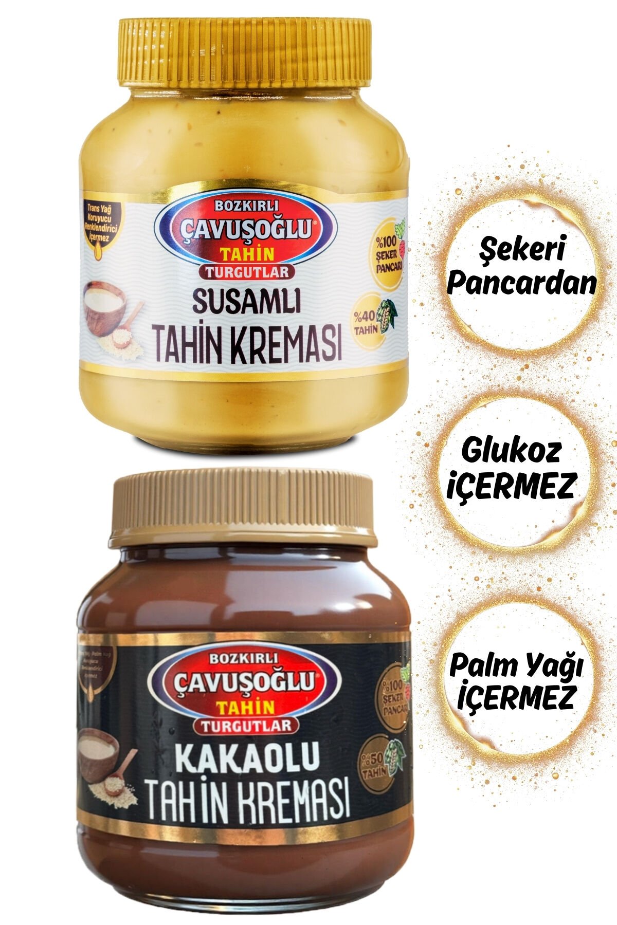 Susamlı Tahin Kreması 330g + Kakaolu Tahin Kreması 330g