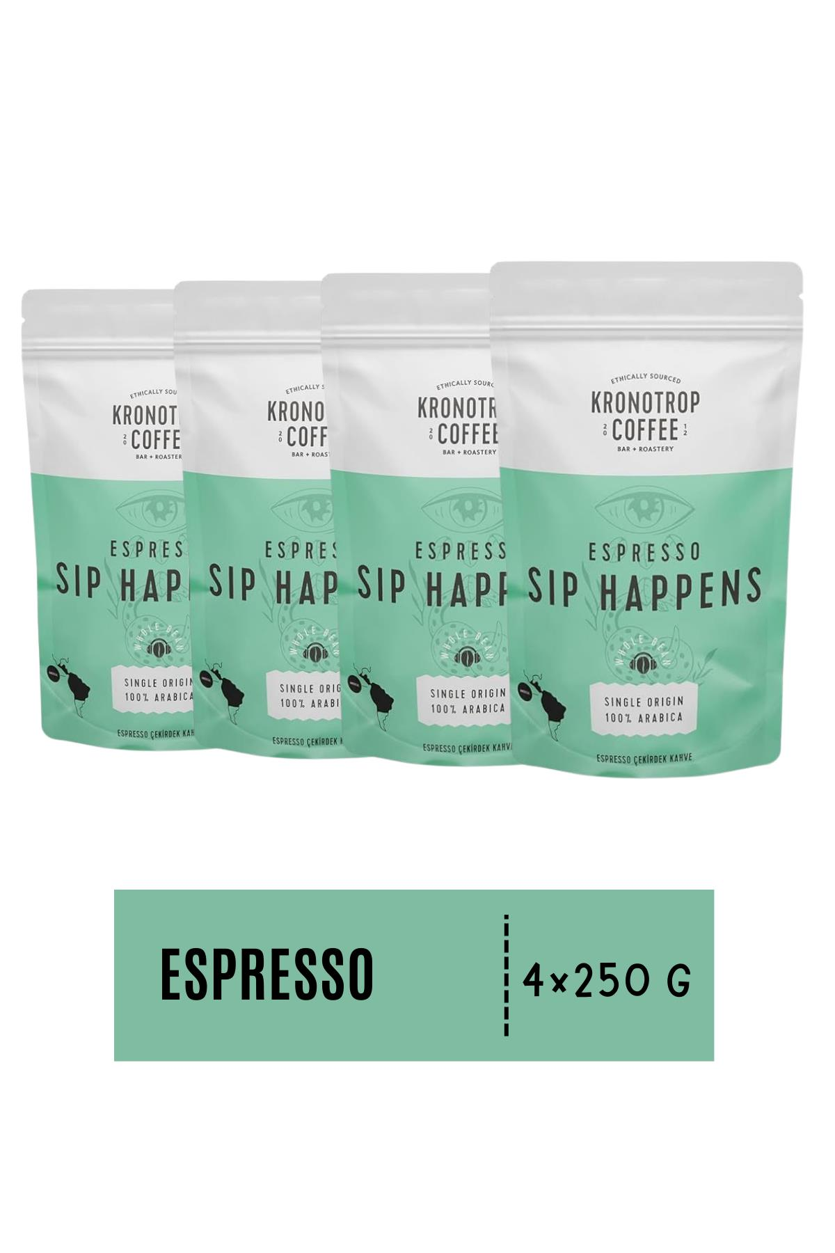 Kronotrop Sip Happens Espresso Çekirdek Kahve 250 gr x 4 Adet