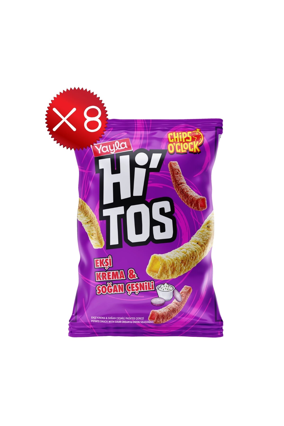 Yayla Hi'tos Ekşi Krema ve Soğan Çeşnili Patates Çerezi 100 g x8