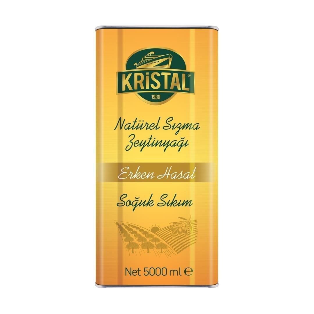 Kristal Erken Hasat Sızma Zeytinyağı 5 Lt Teneke