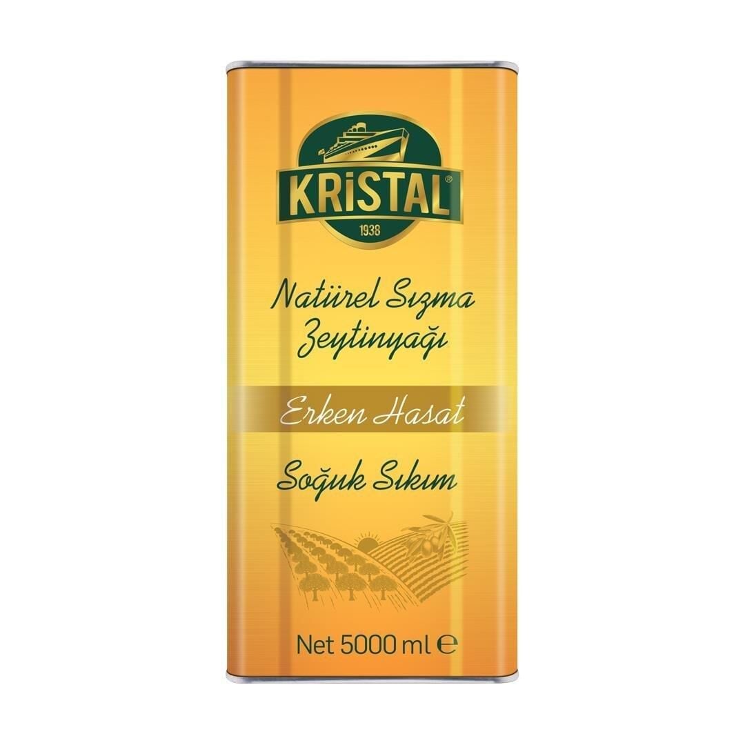 Kristal Erken Hasat Sızma Zeytinyağı 5 Lt Teneke