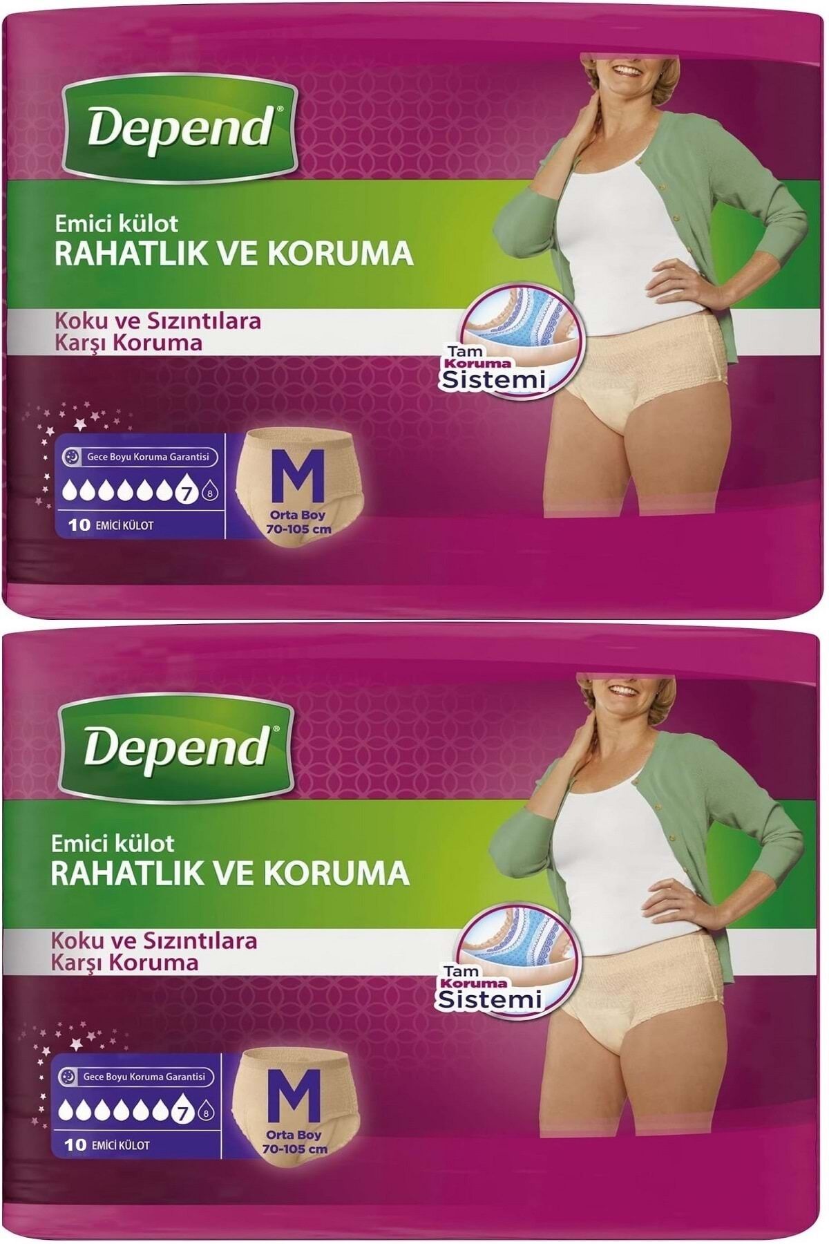 Depend Emici Külot Yetişkin Bezi Medium - Orta Kadın 20 Adet (2PK*10)