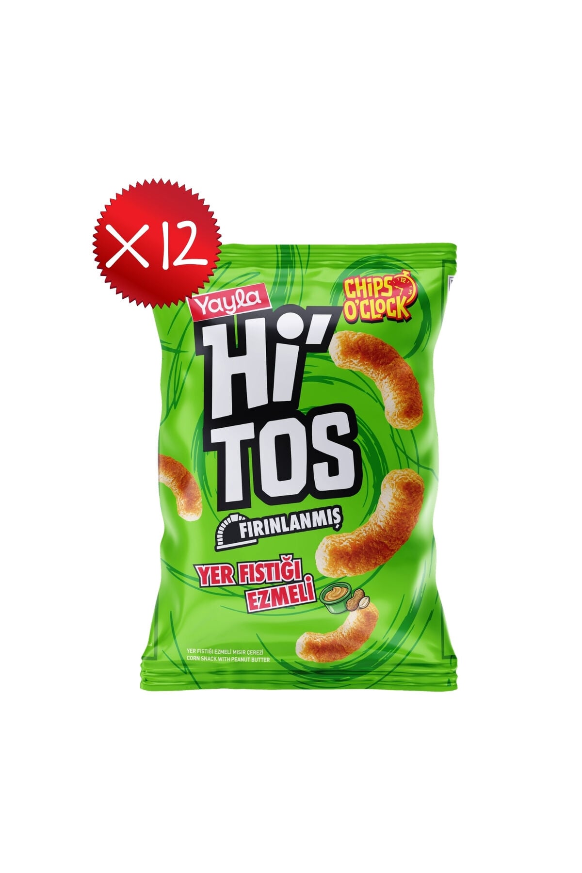Yayla Hi'tos Yer Fıstığı Ezmeli Mısır Çerezi 100 g x12