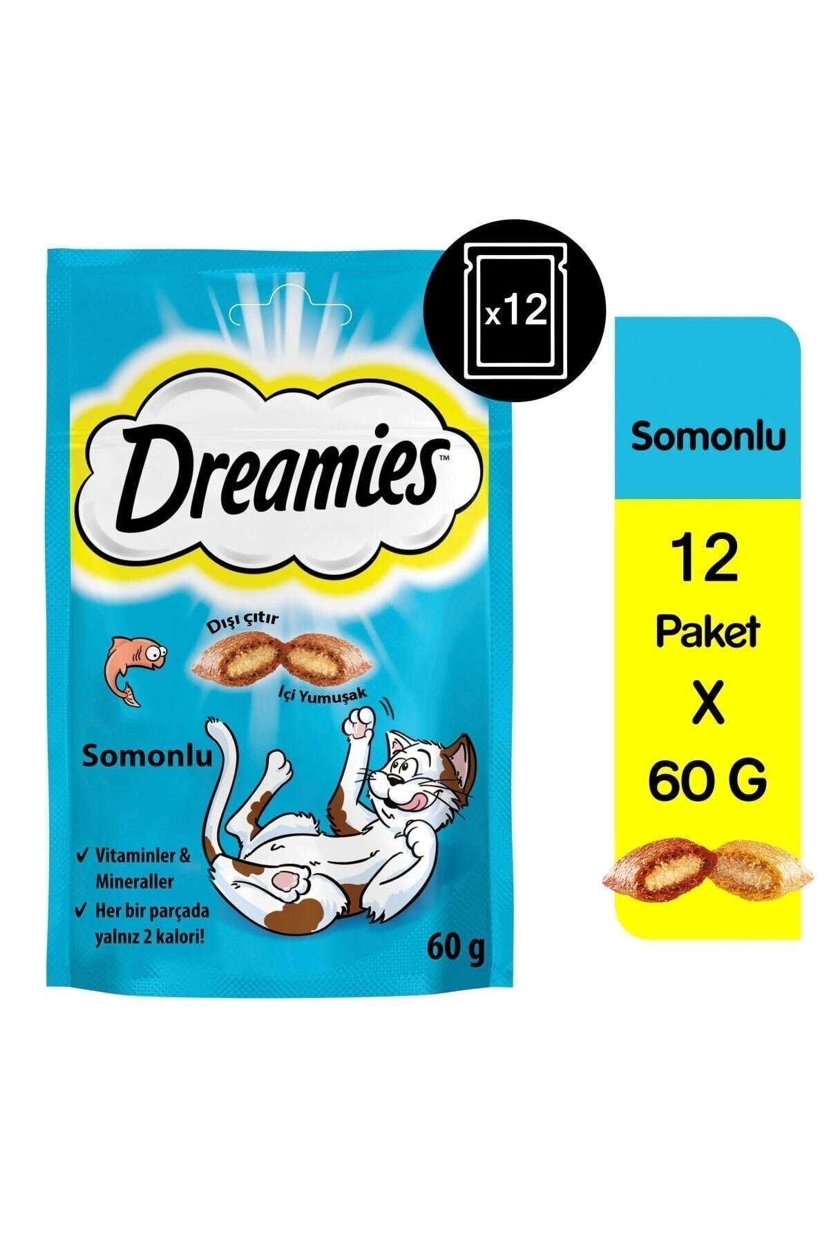 Dreamies Somonlu Kedi Ödül Maması 60 gr x 12 Adet