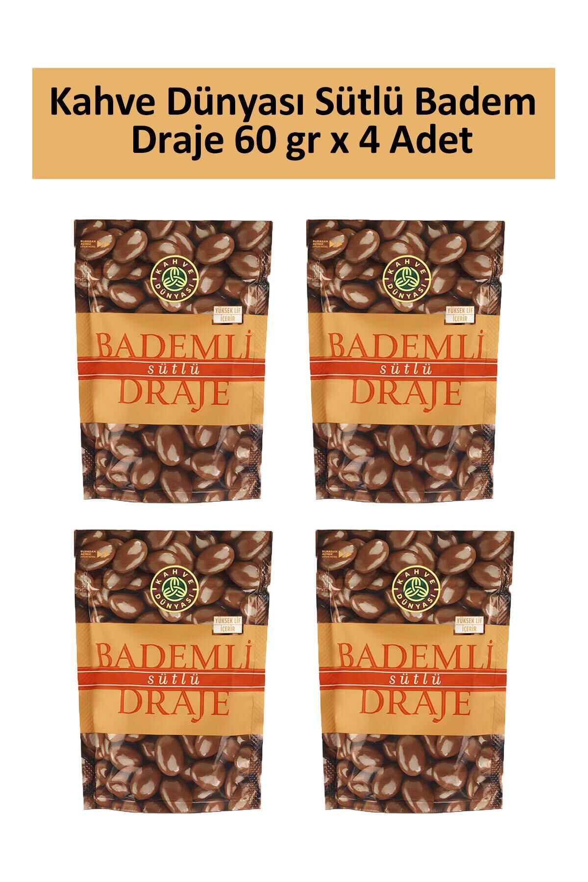 Kahve Dünyası Sütlü Badem Draje 60 gr x 4 Adet