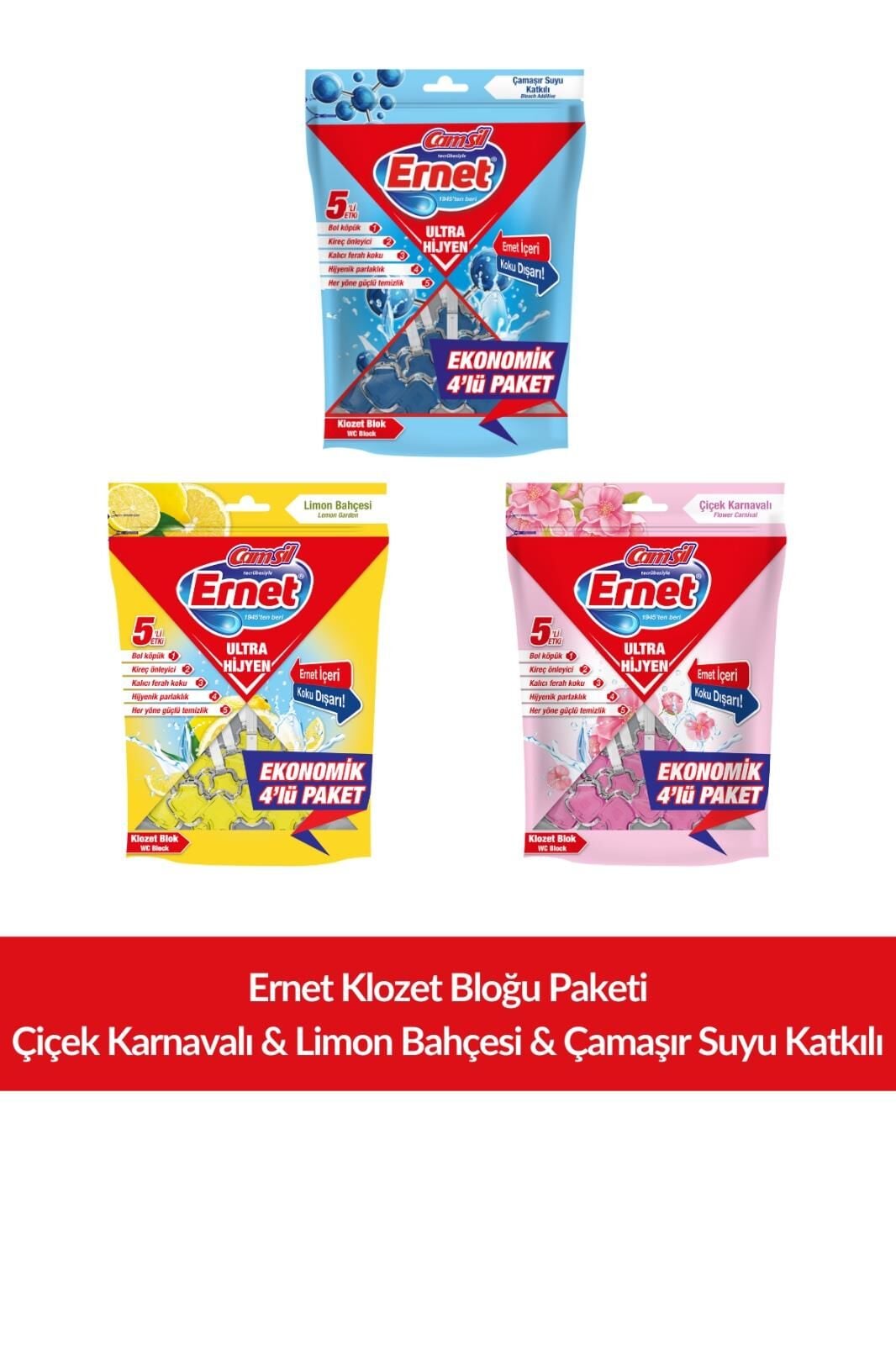 Klozet Bloğu Paketi Çiçek Karnavalı - Limon Bahçesi - Çamaşır Suyu Katkılı