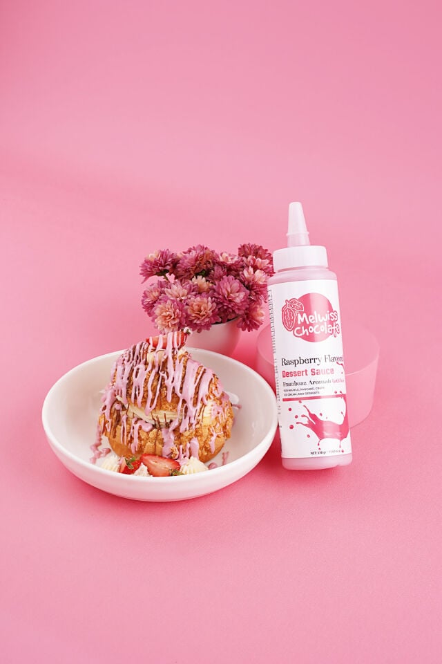 Melwiss Chocolate Frambuaz Aromalı Tatlı Sos 330 G - Waffle & Krep & Pankek Sosu x 4 Adet