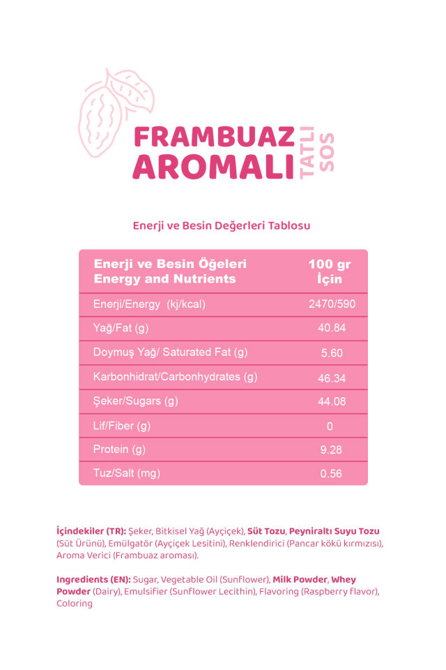 Melwiss Chocolate Frambuaz Aromalı Tatlı Sos 330 G - Waffle & Krep & Pankek Sosu x 4 Adet