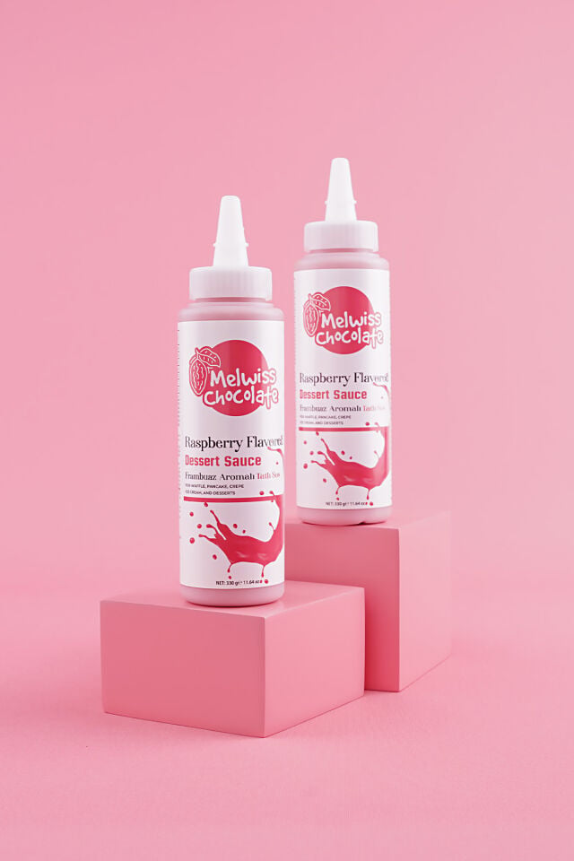 Melwiss Chocolate Frambuaz Aromalı Tatlı Sos 330 G - Waffle & Krep & Pankek Sosu x 4 Adet