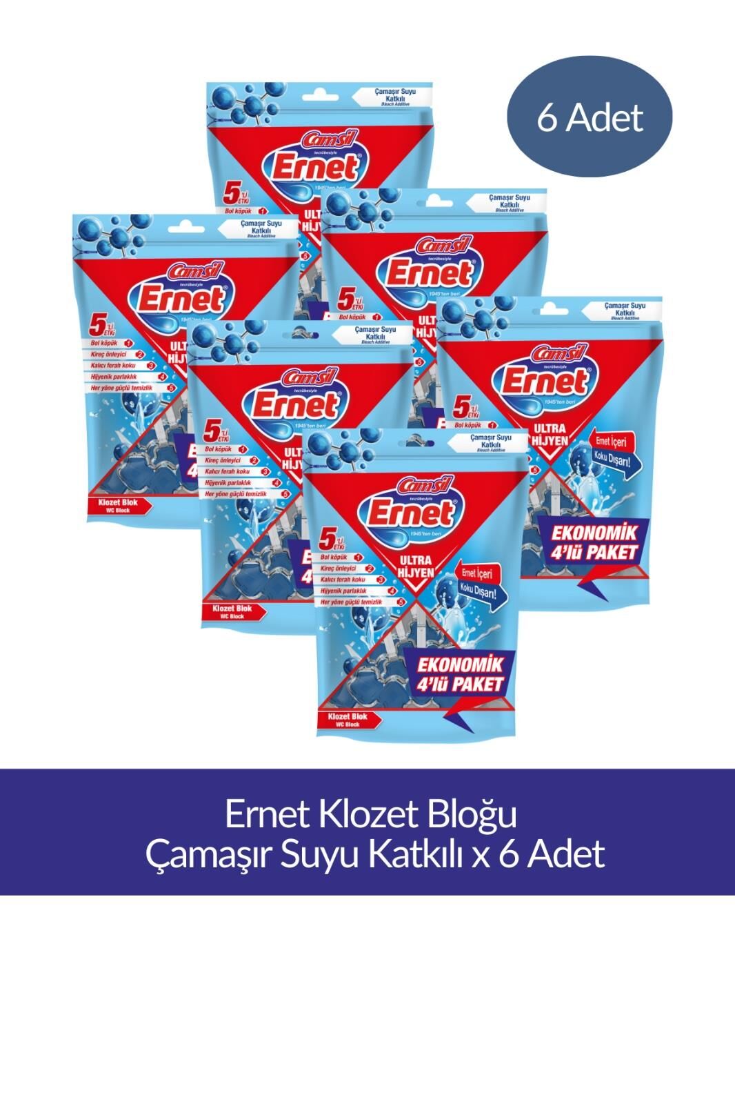 Klozet Bloğu Çamaşır Suyu Katkılı 4lü Paket x 6 Adet