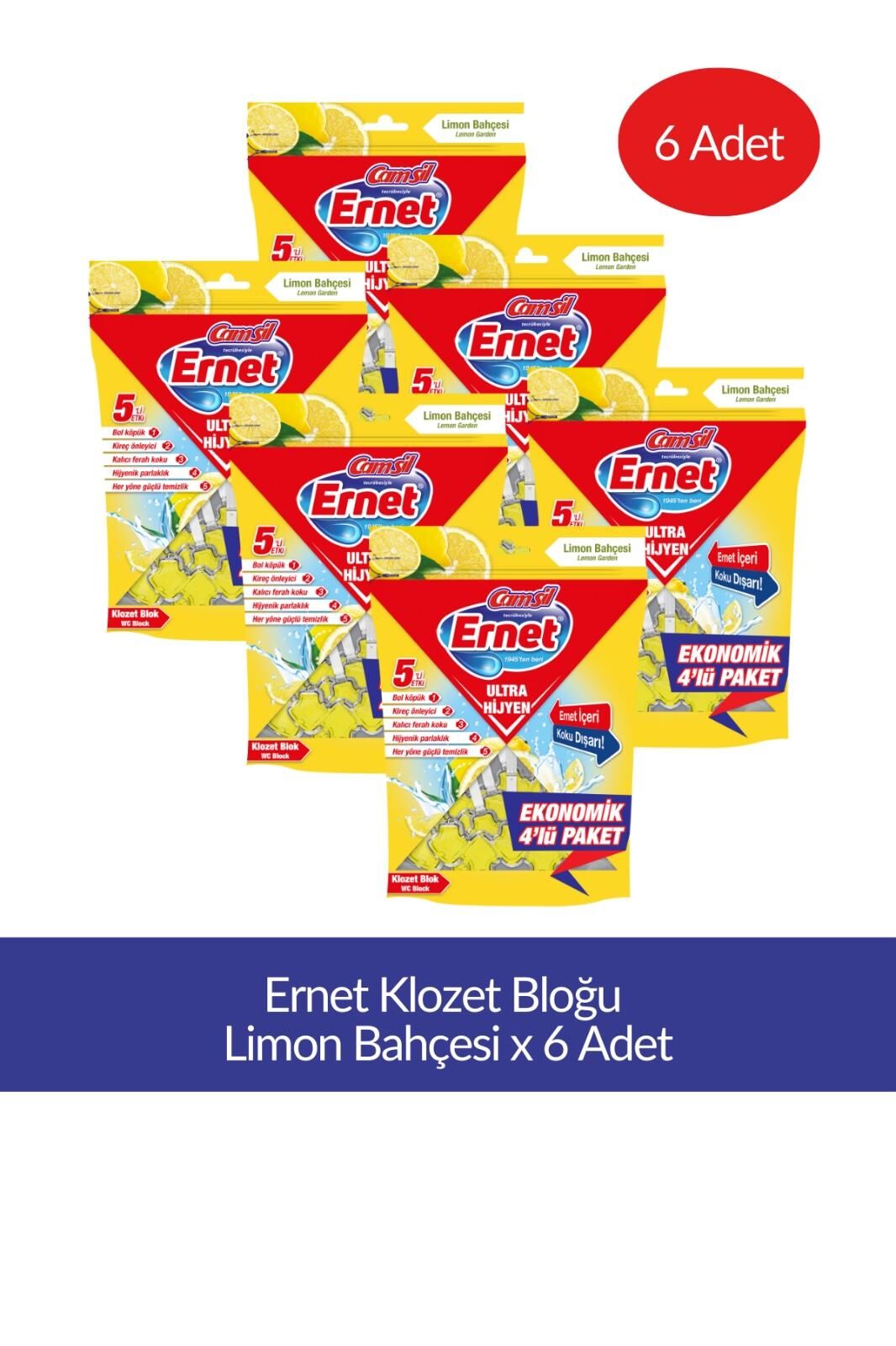 Ernet Klozet Bloğu Limon Bahçesi 4lü Paket x 6 Adet