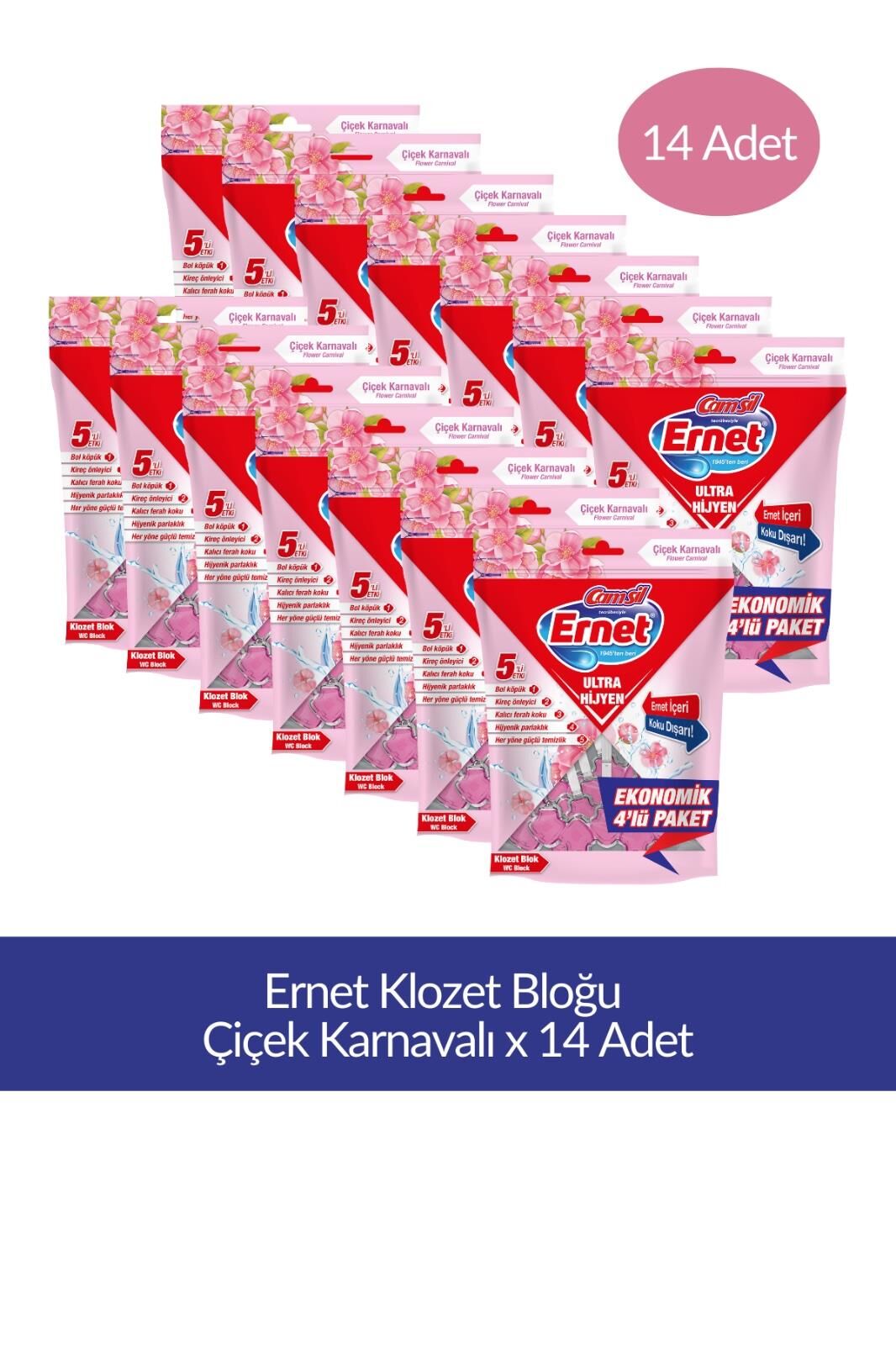 Klozet Bloğu Çiçek Karnavalı 4lü Paket x 14 Adet