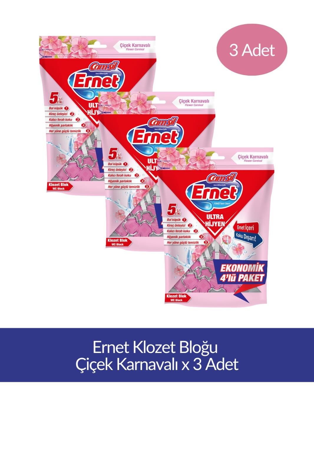 Klozet Bloğu Çiçek Karnavalı 4lü Paket x 3 Adet