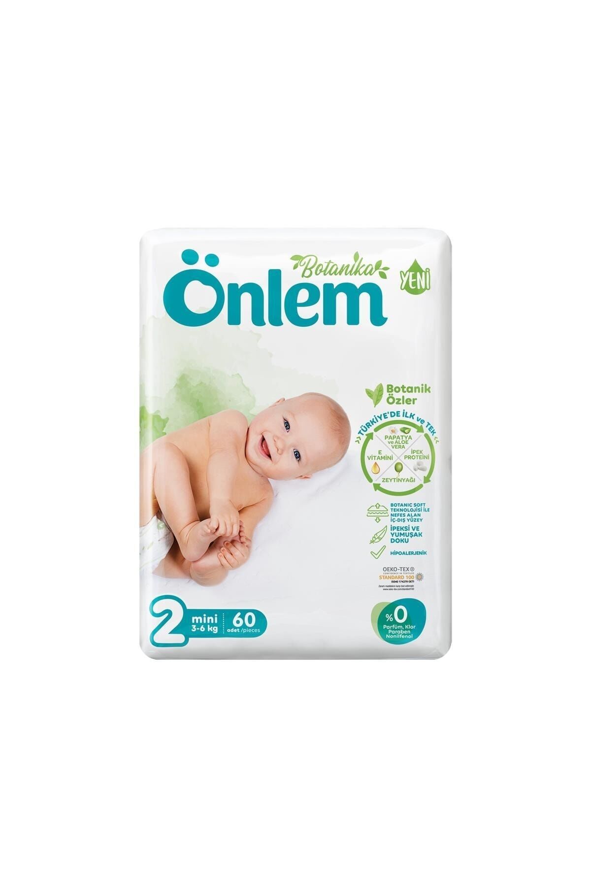 Botanika 2 Numara Mini Bebek Bezi Jumbo Paket 60 Adet (3 - 6 Kg)