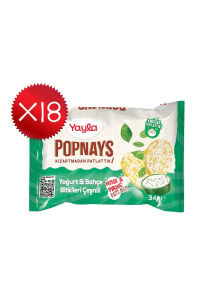 Yayla Popnays Yoğurt ve Bahçe Bitkileri Çeşnili Mısır ve Pirinç Patlağı 34 g x18