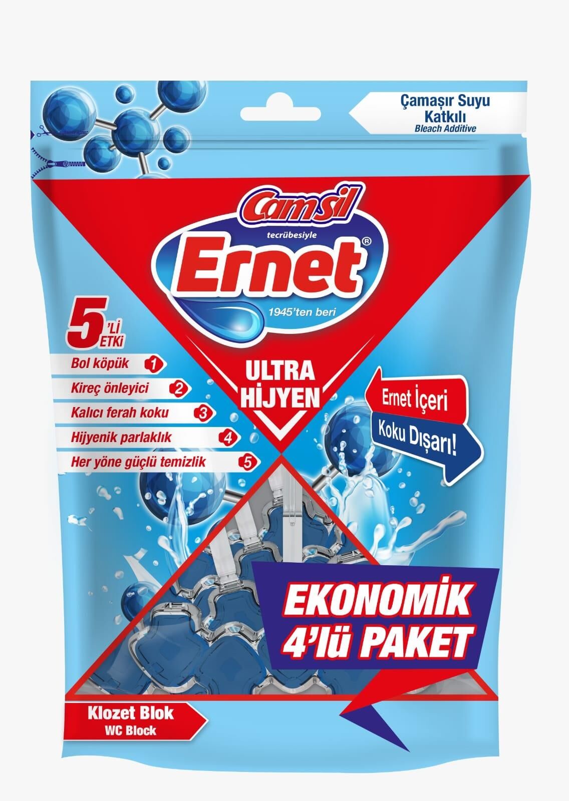 Ernet Klozet Bloğu Çamaşır Suyu Katkılı 4lü Paket