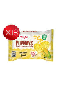 Yayla Popnays Süt Mısırı Çeşnili Mısır ve Pirinç Patlağı 34 g x18