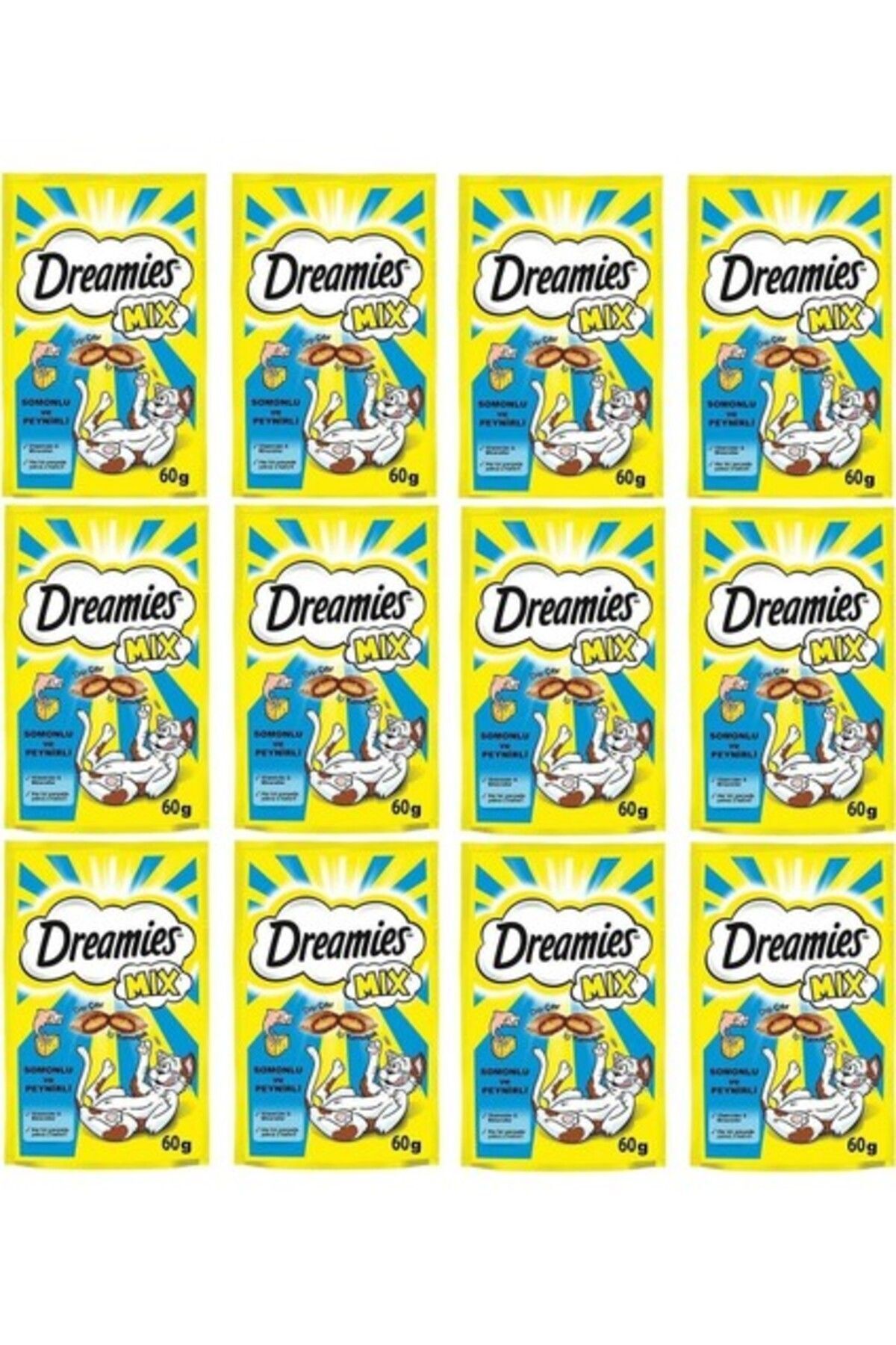 Dreamies Mix Somon Balıklı Ve Peynirli Kedi Ödülü 60 gr x 12 Adet
