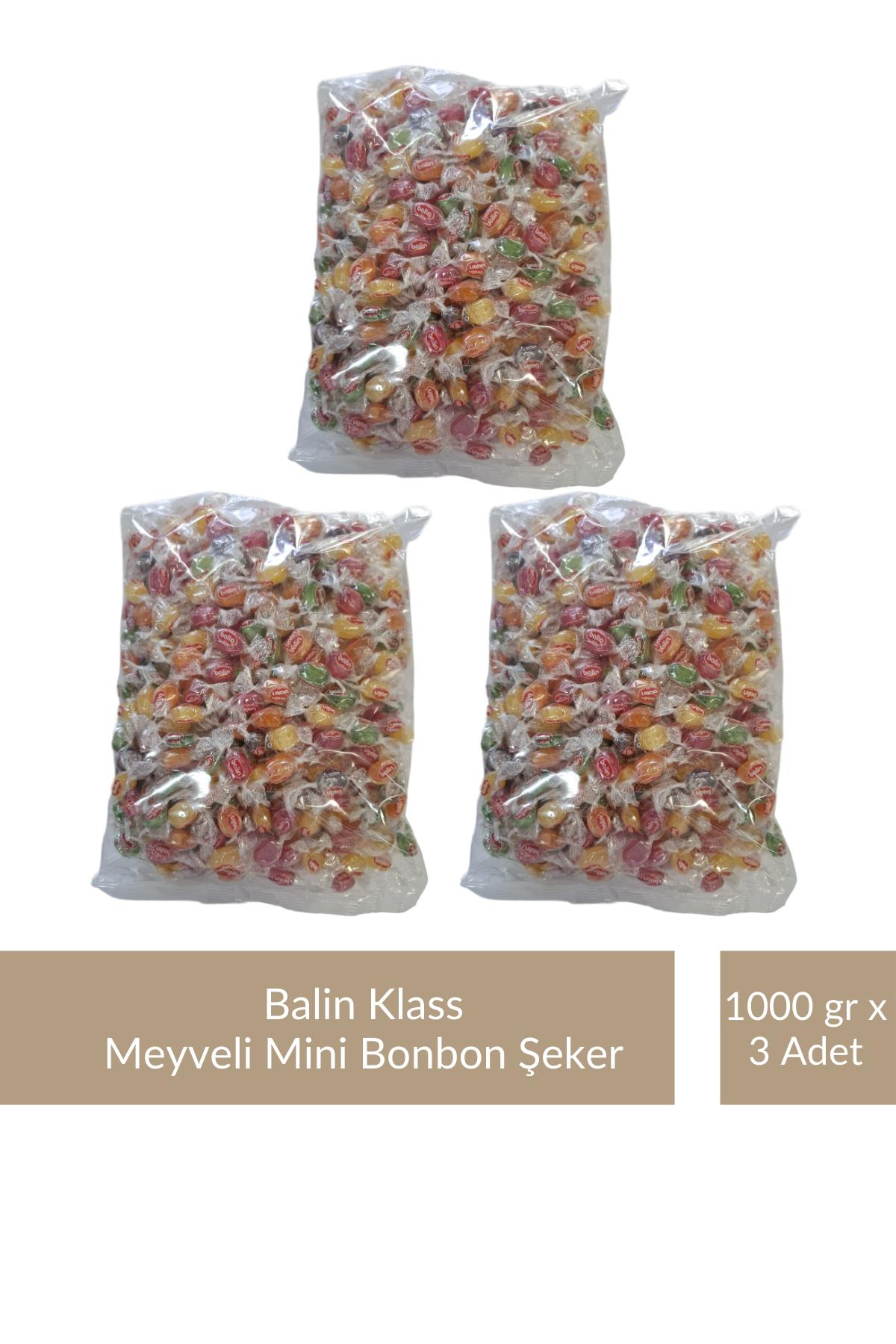 Balin Poşet Klass Meyveli Mini Bonbon Şeker 1000 gr x 3 Adet