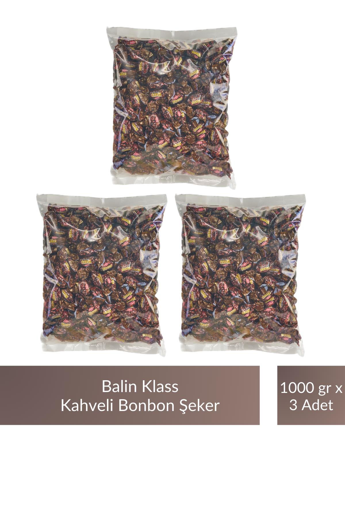 Balin Poşet Klass Kahveli Bonbon Şeker 1000 gr x 3 Adet
