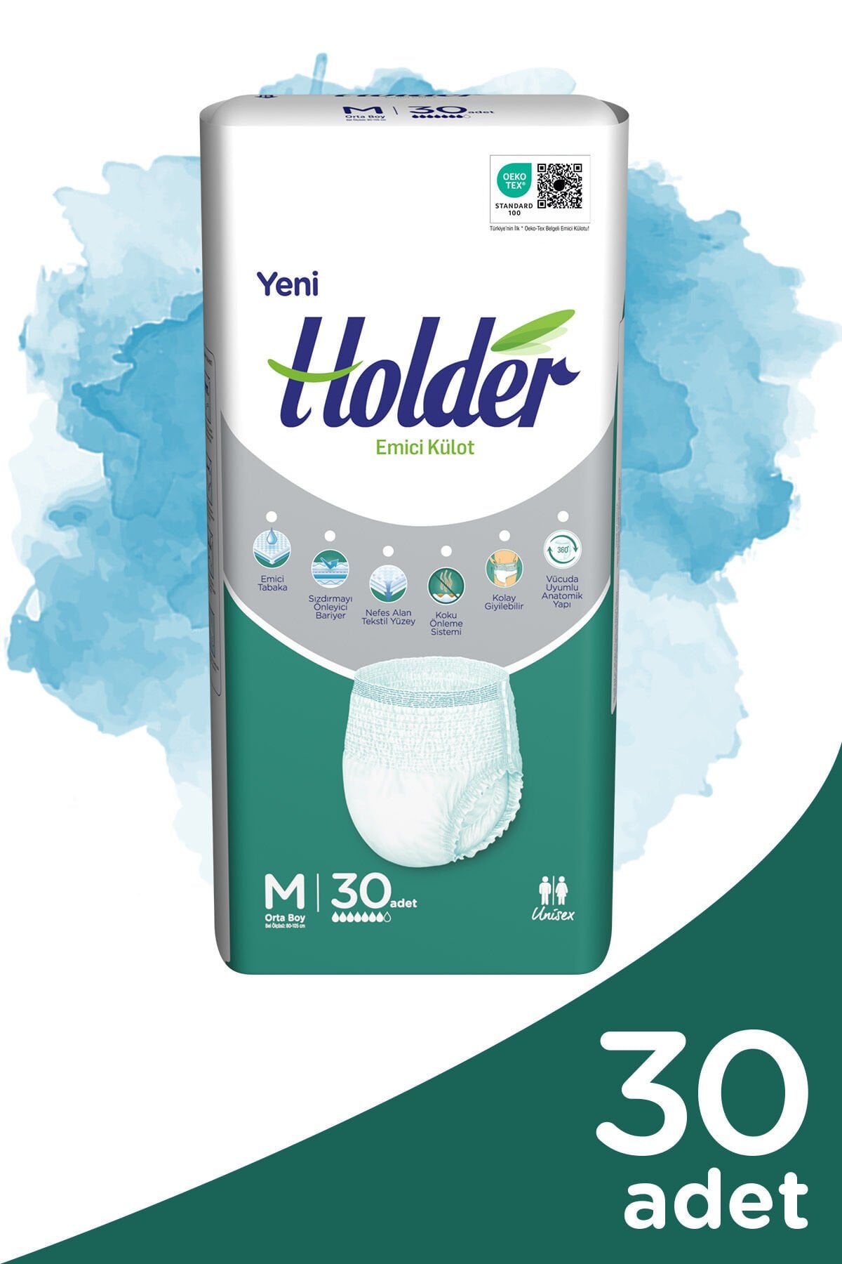 Holder Emici Külot Yetişkin Hasta Bezi Orta Boy ( Medium ) 30 Adet