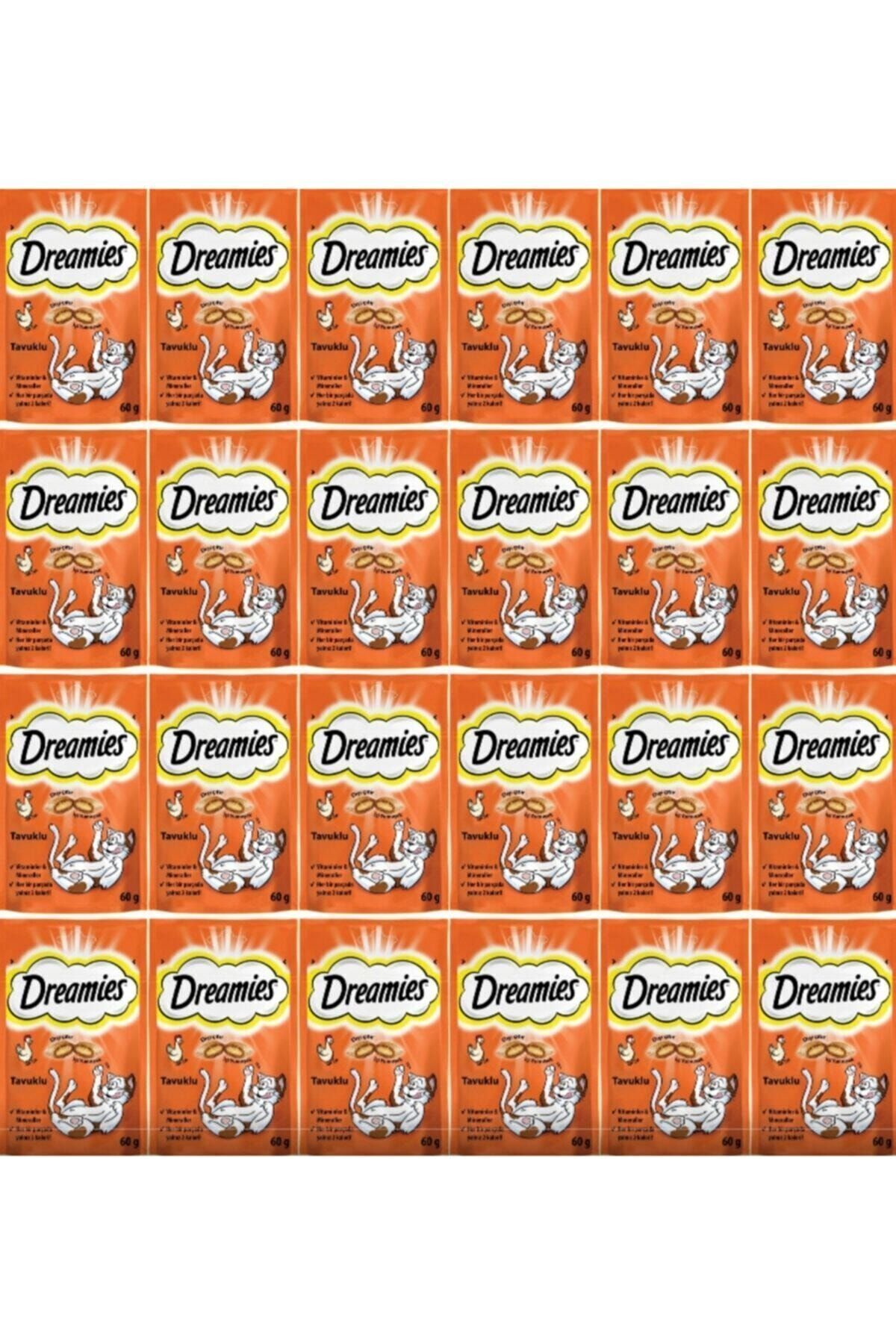 Dreamies Tavuklu Kedi Ödül Bisküvisi 60 gr x 24 Adet