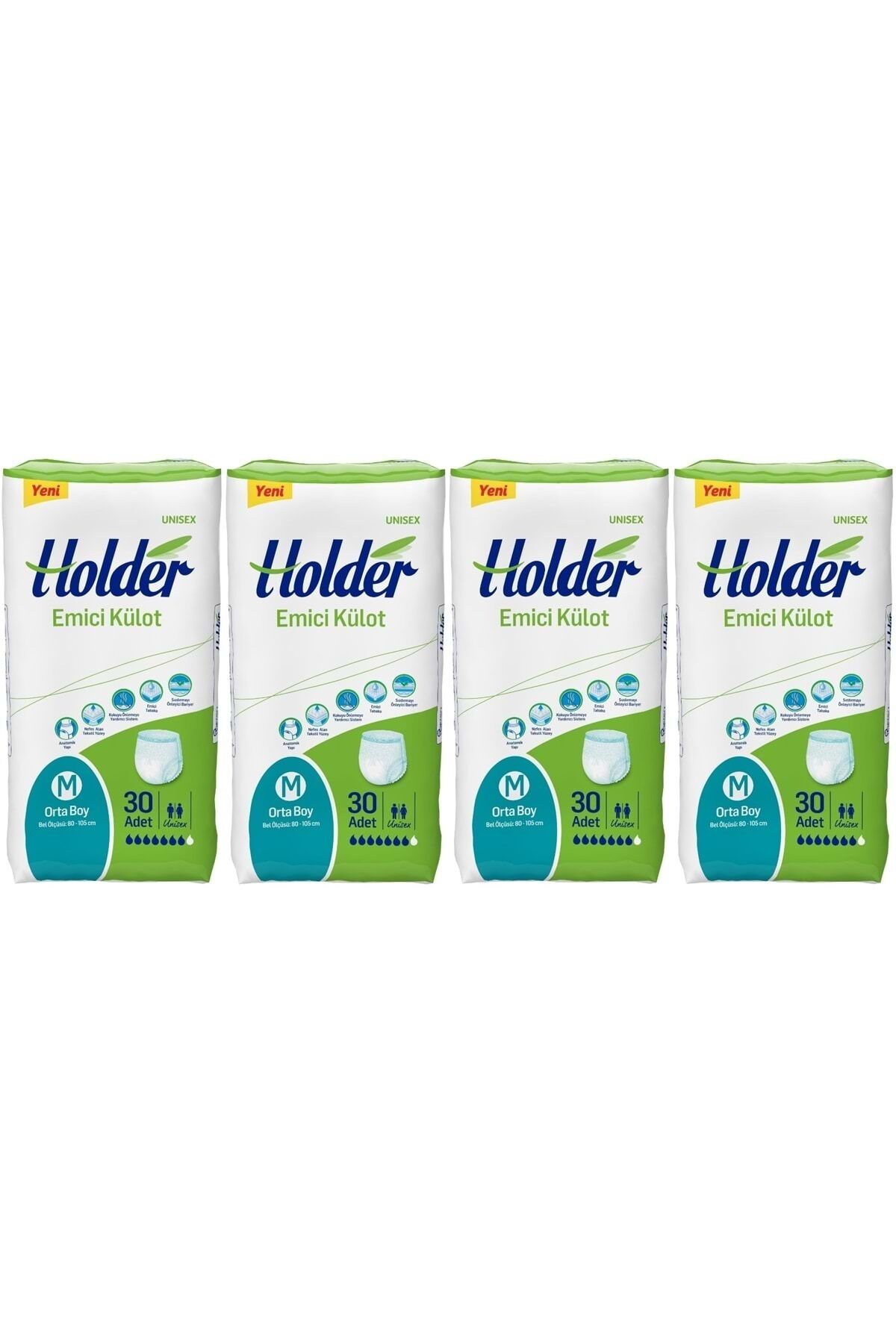 Holder Emici Külot Yetişkin Hasta Bezi Orta Boy ( Medium ) 30 x 4 Adet