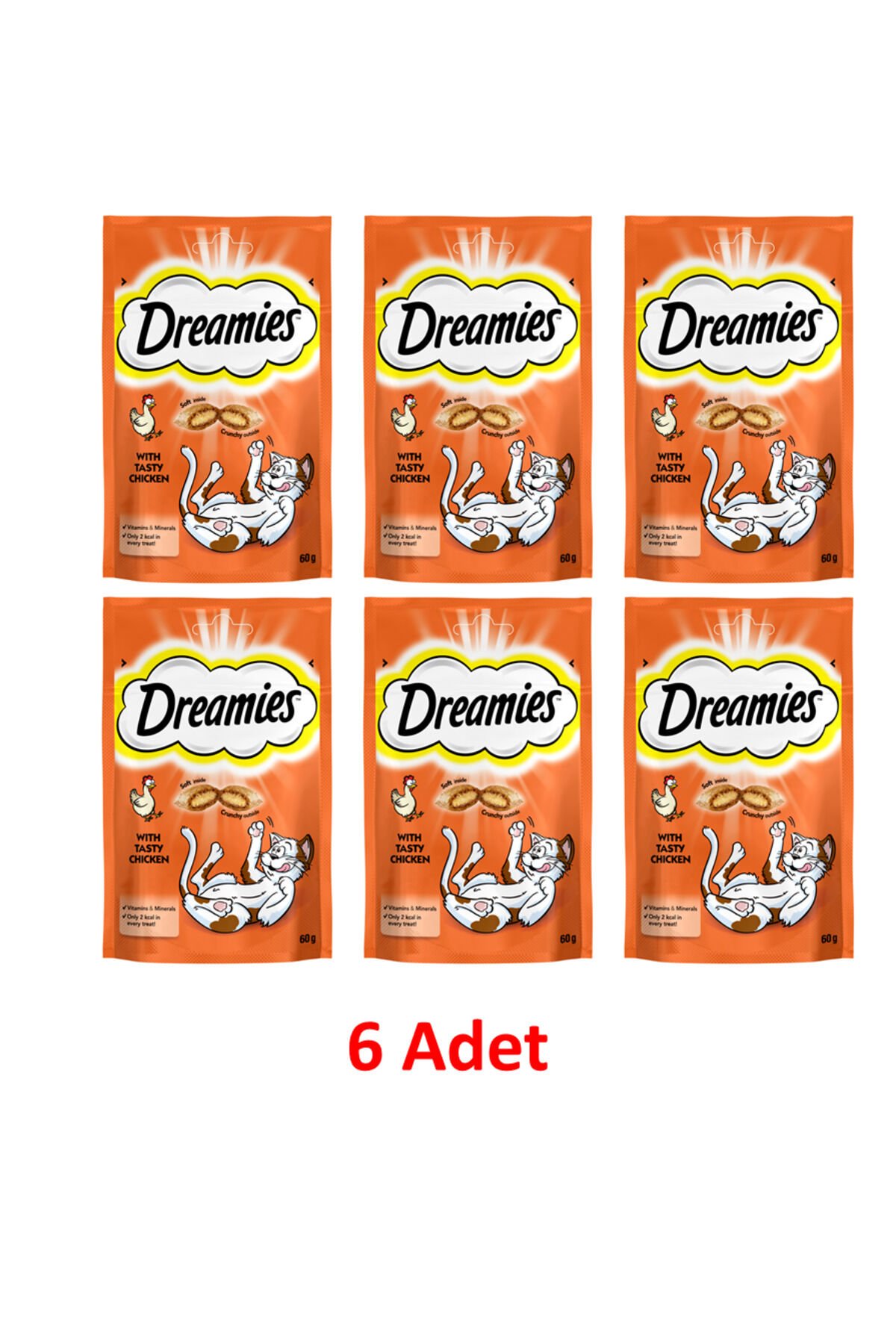 Dreamies Tavuklu Kedi Ödül Maması 60 gr x 6 Adet