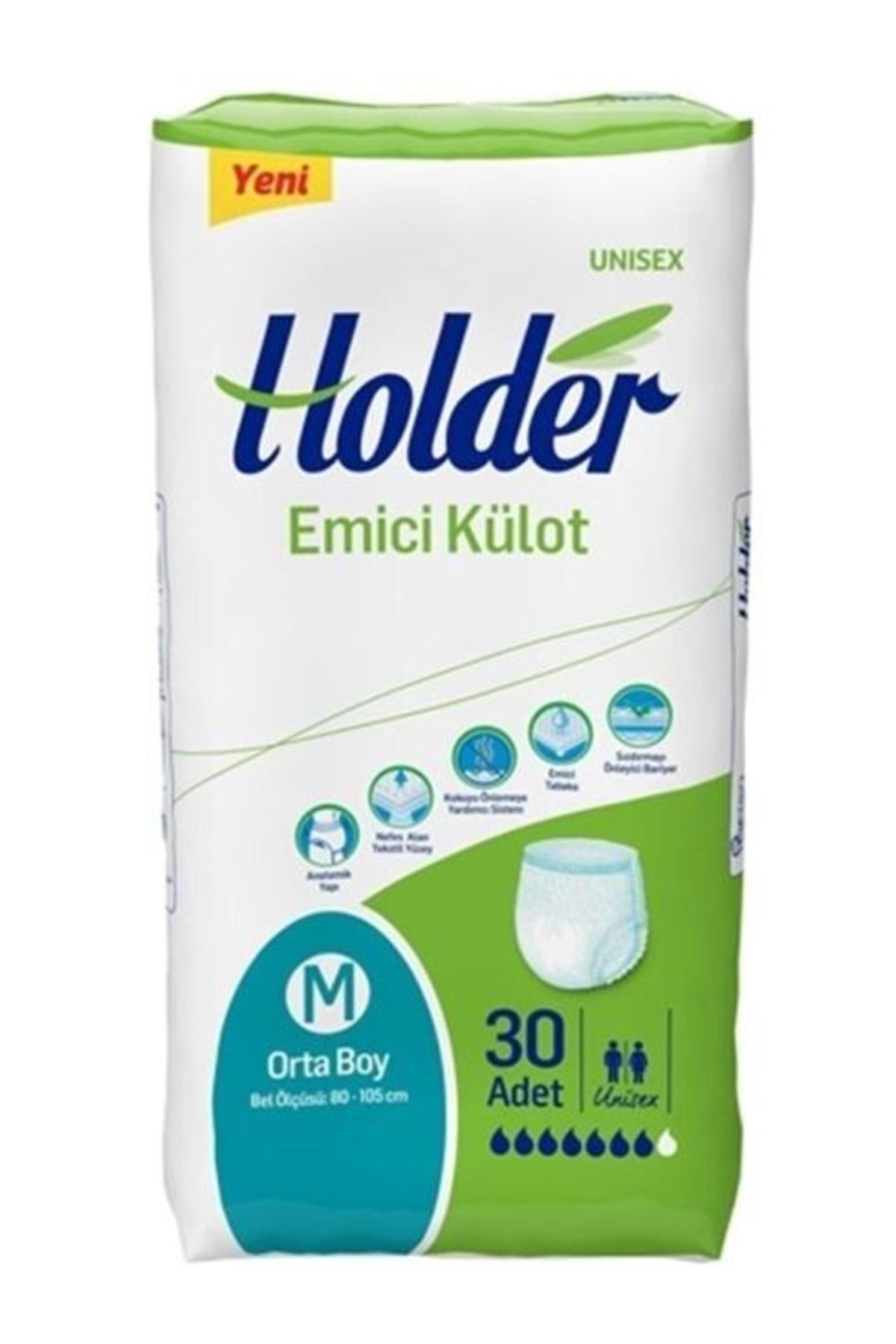 Holder Emici Külot Yetişkin Hasta Bezi Orta Boy ( Medium ) 30 Adet