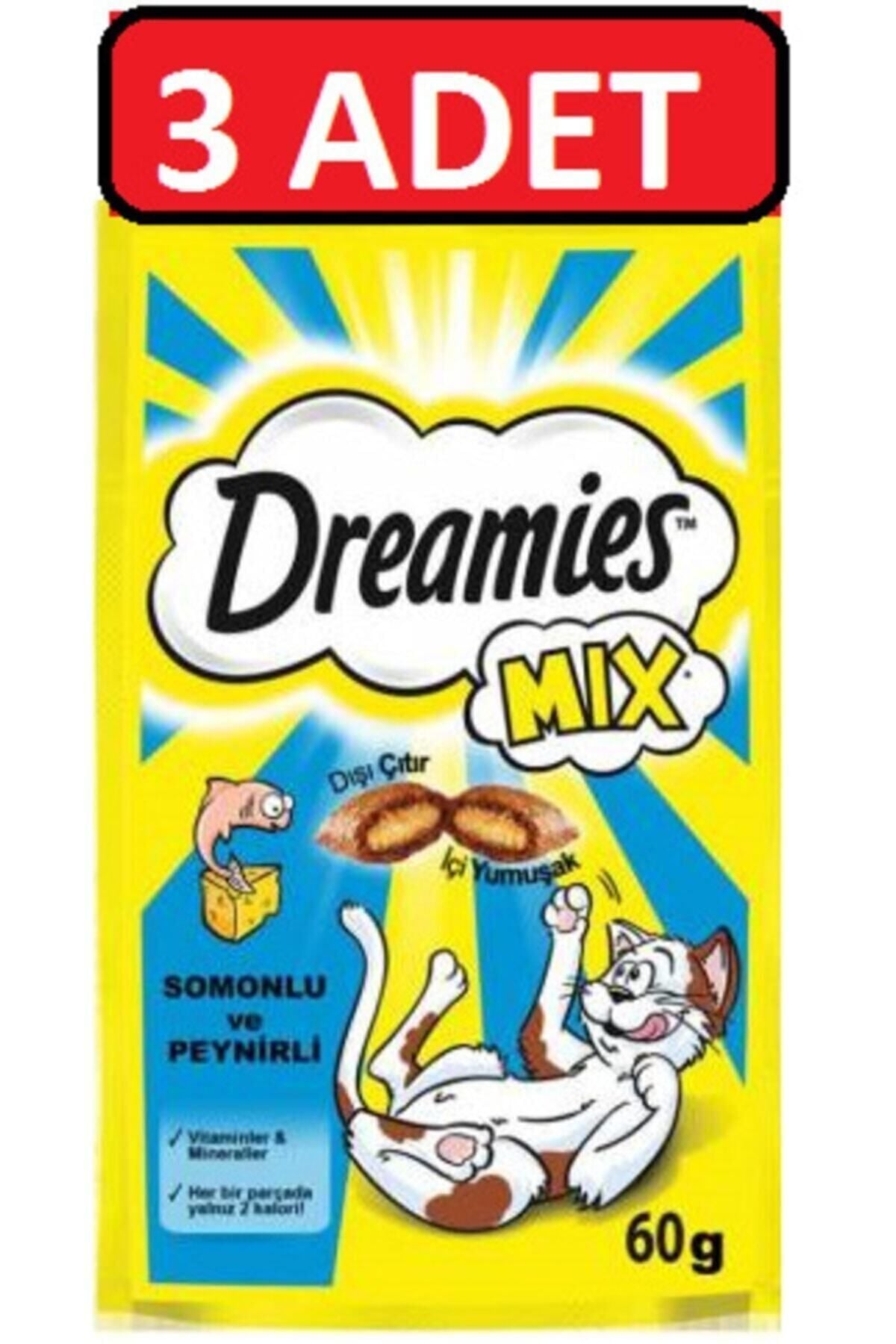 Dreamies Mix Somonlu ve Peynirli Kedi Ödül Maması 60 gr x 3 Adet