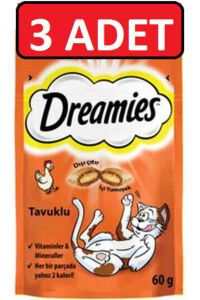 Dreamies Tavuklu Kedi Ödül Maması 60 gr x 3 Adet