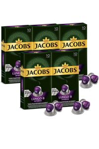 Jacobs Lungo Intenso 8 Kapsül Kahve 10 x 5 Paket (50 Adet) Nespresso Uyumlu