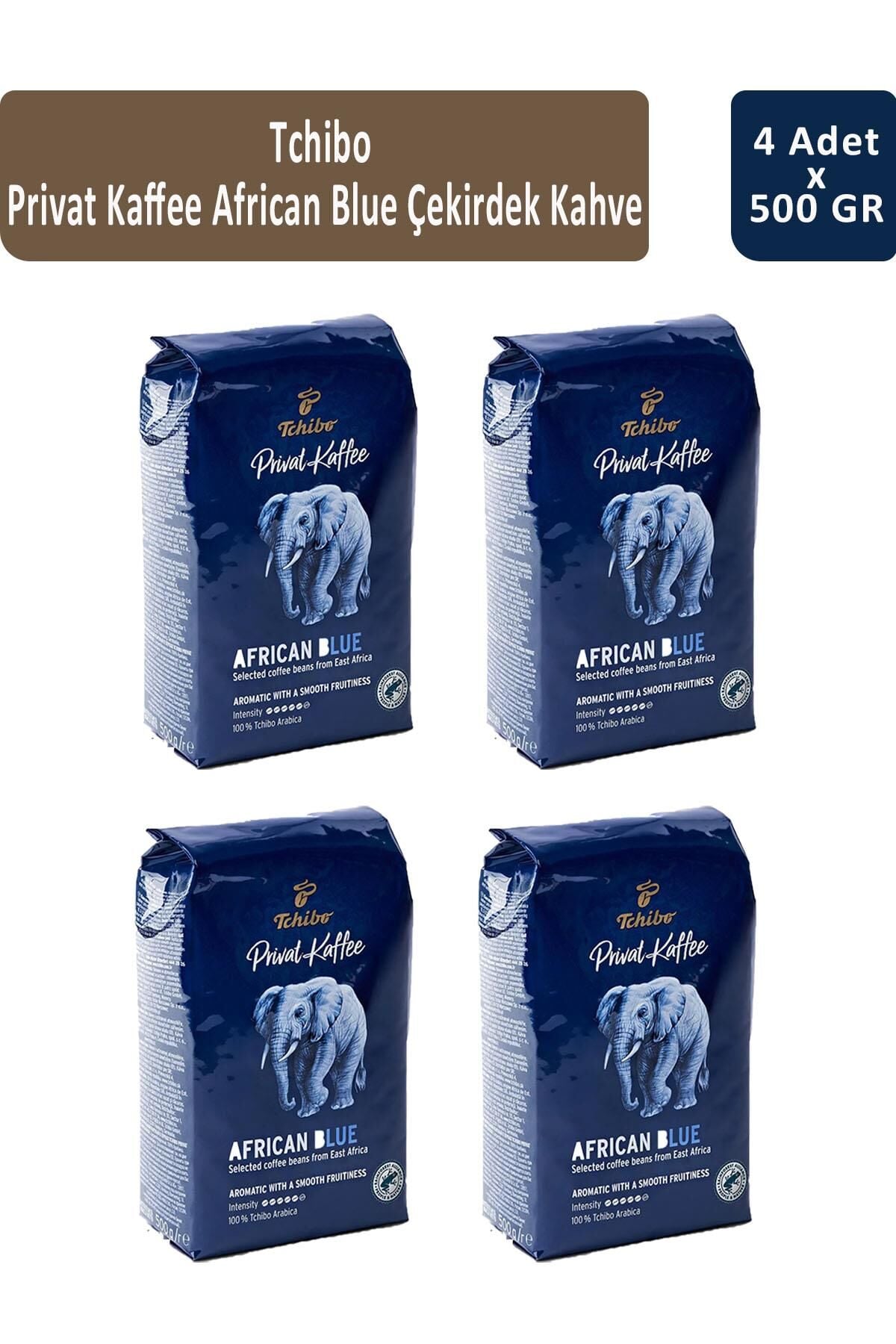 Tchibo Privat African Blue Çekirdek  Kahve 500 gr x 4 Adet