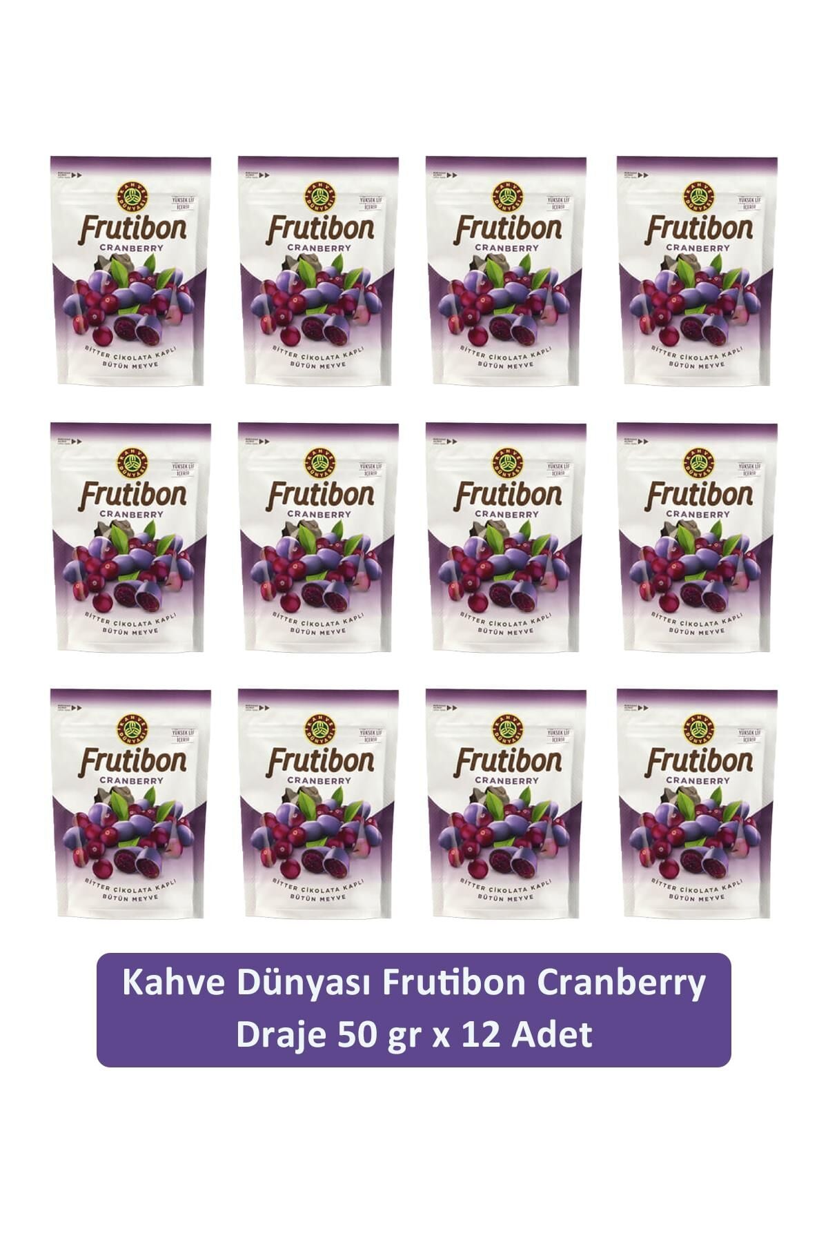 Kahve Dünyası Cranberry Frutibon 50 GR x 12 Adet