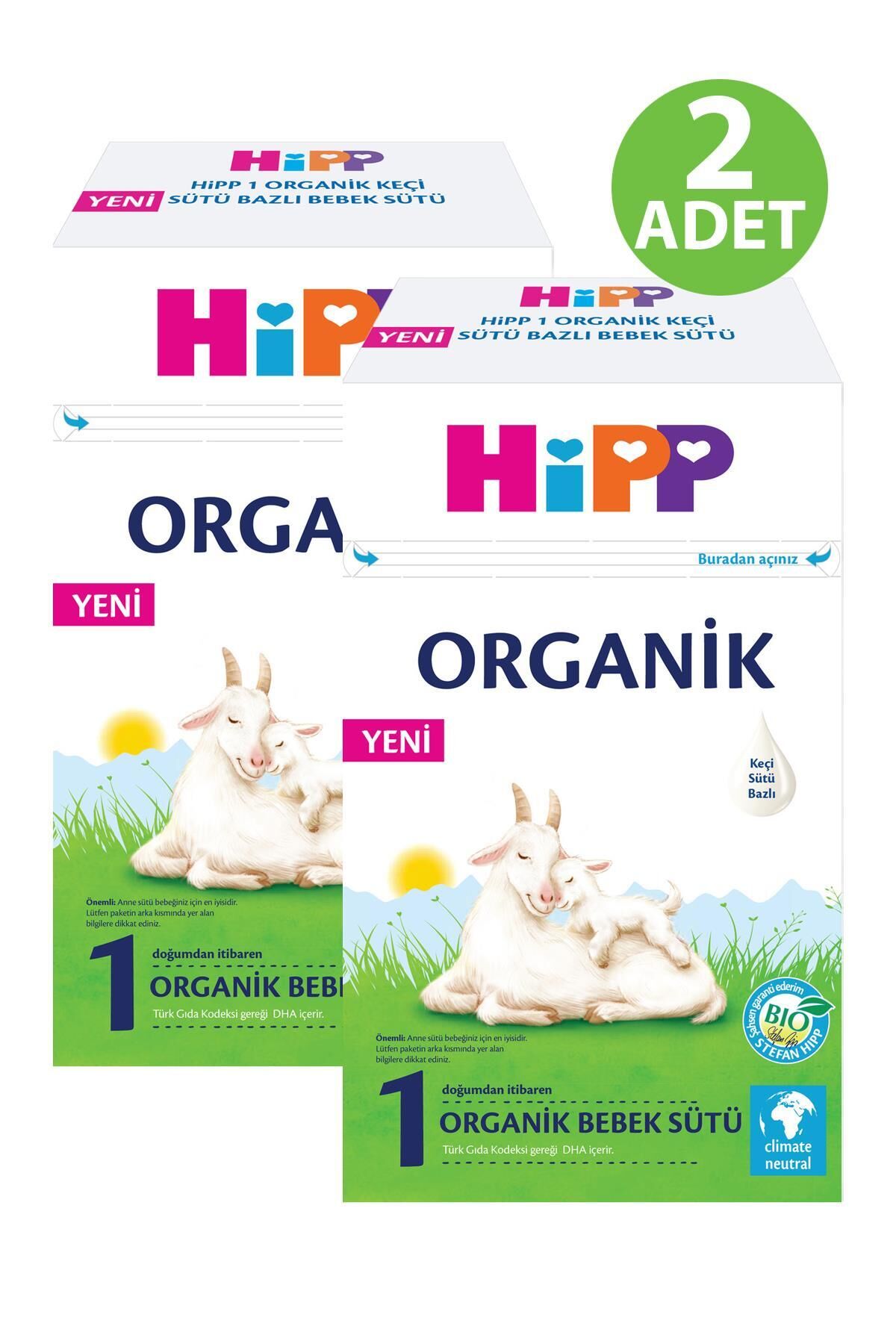 1 Organik Keçi Sütü Bazlı Bebek Sütü 400 gr 2 Adet